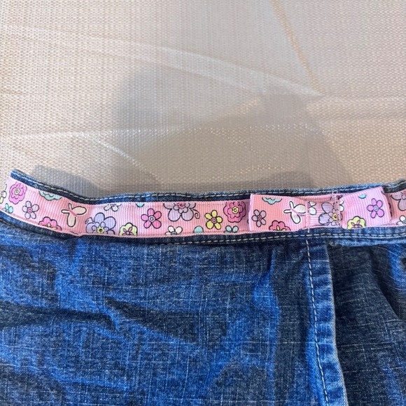 Cherokee Baby Denim Skirt Skort 3M Infant Girl Pink Floral Waist - Picture 3 of 5